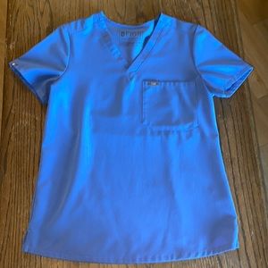 Figs Catarina one pocket scrub top ceil blue